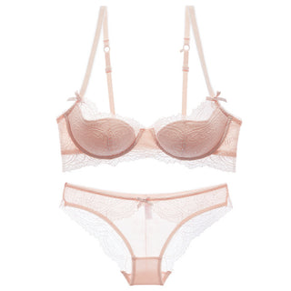 French Lightweight Demi Bra with Hipster underwear Set