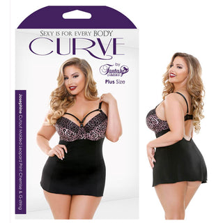 Curve Molded Leopard Print Chemise